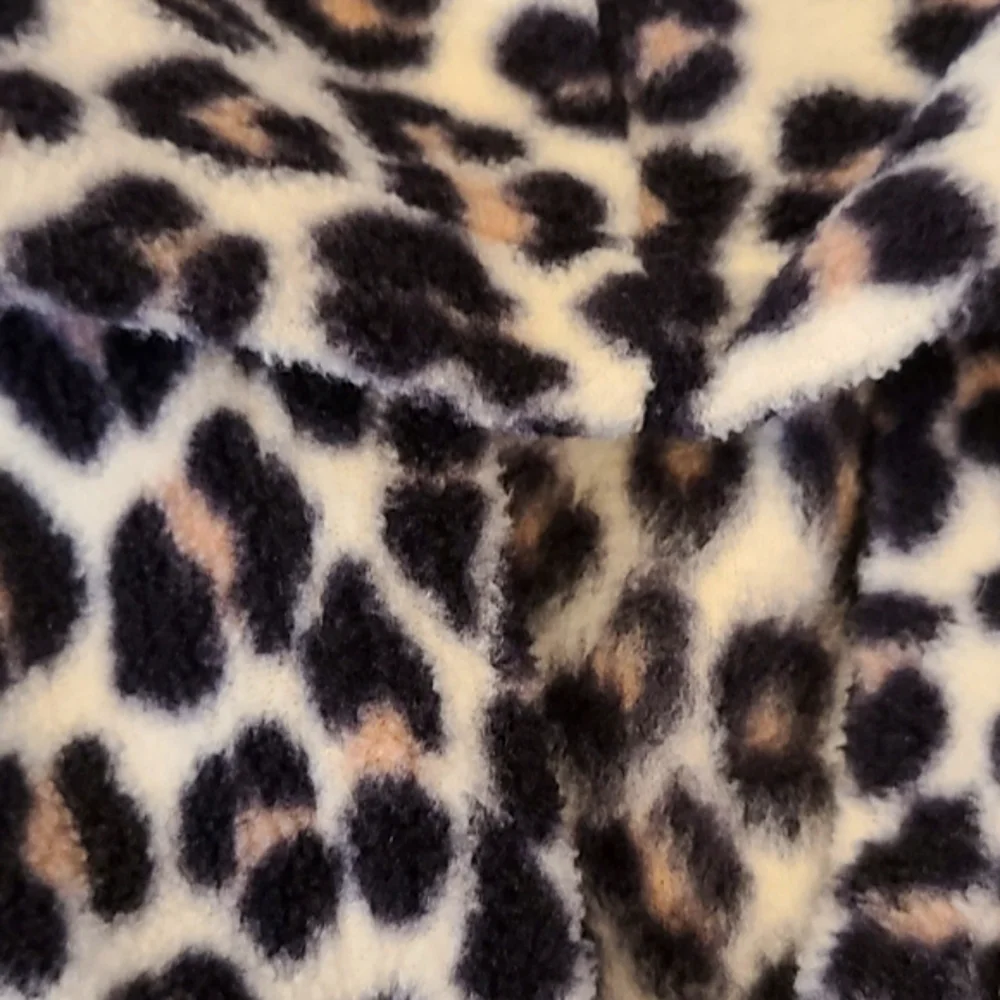 Jacket Hoodie Toddlers‎ Plush Leopard Peplum With Ears Zipper 18-24 Months